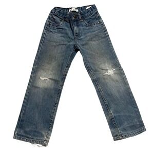 Levis‎ 505 Regular Fit Boys Jeans Size 7 Distressed Blue Denim